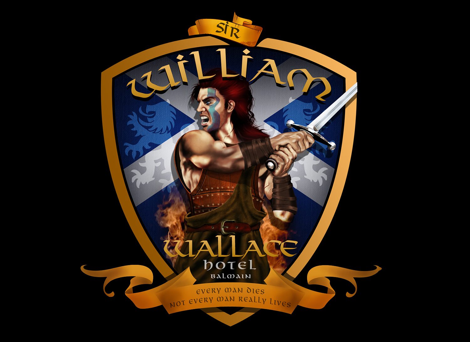 William Wallace Pub Shield Painting