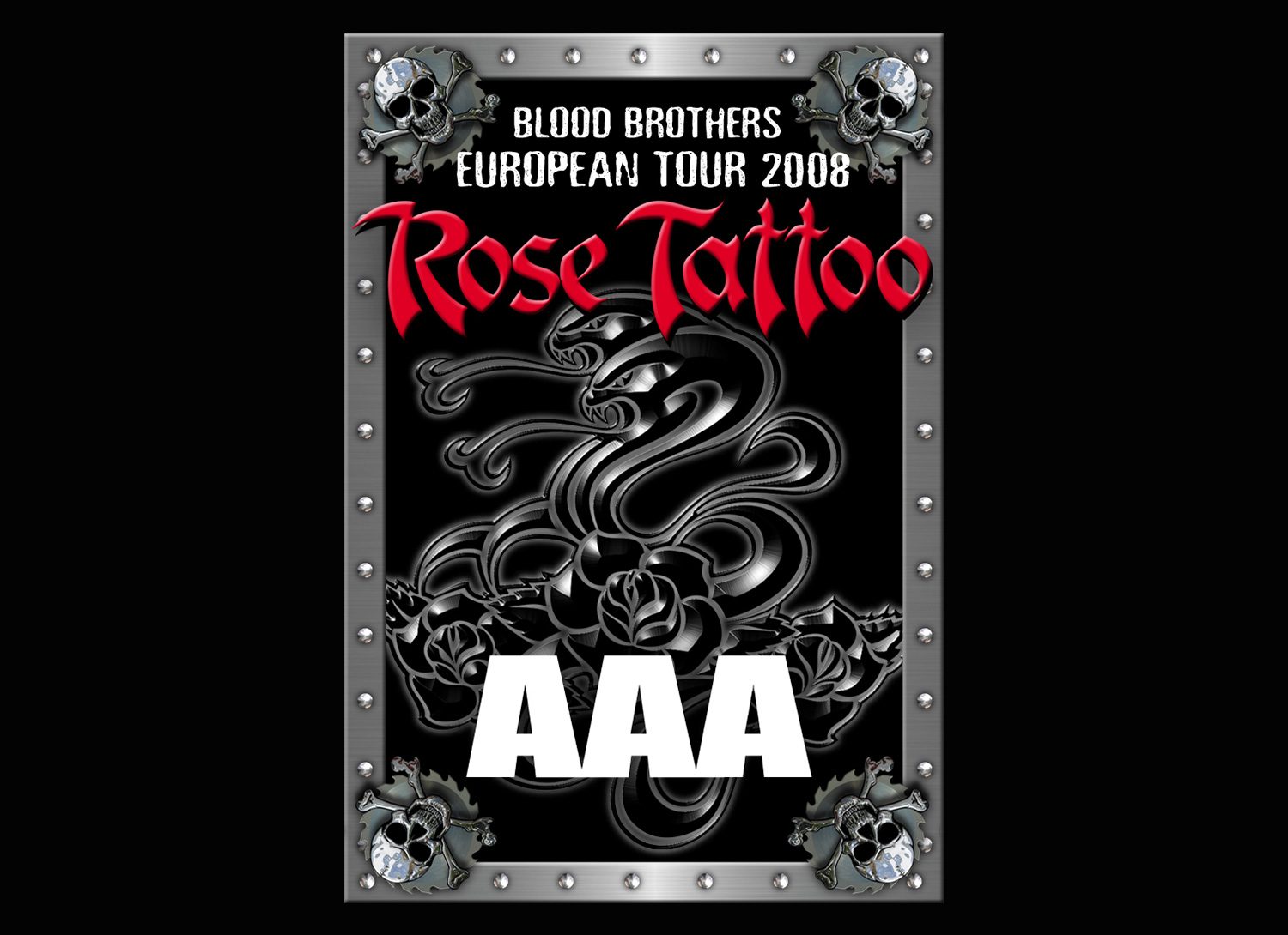 Rose Tattoo European Tour Concert Pass