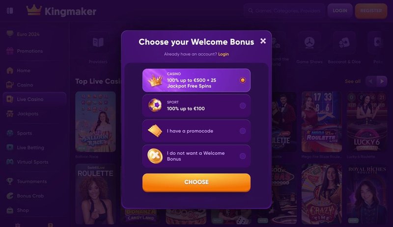 Scopri Kingmaker Casino: la tua nuova destinazione per il gioco d'azzardo online a Italy